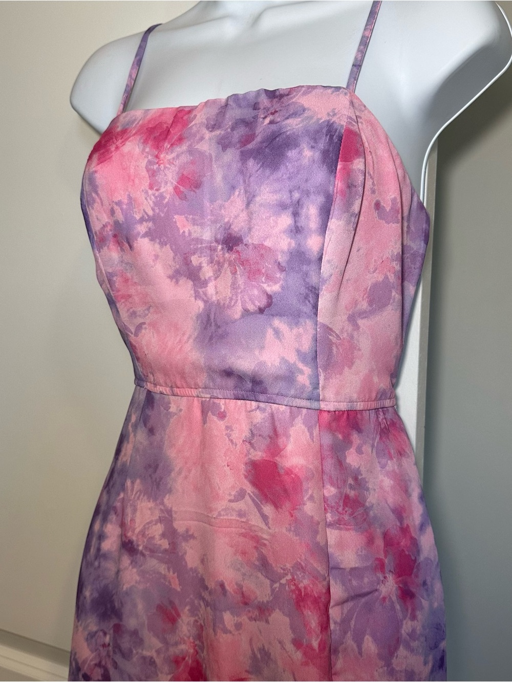 Francesca's Blue Rain Pink & Purple Tie-Dye Mini Dress Size Medium - Picture 2 of 8
